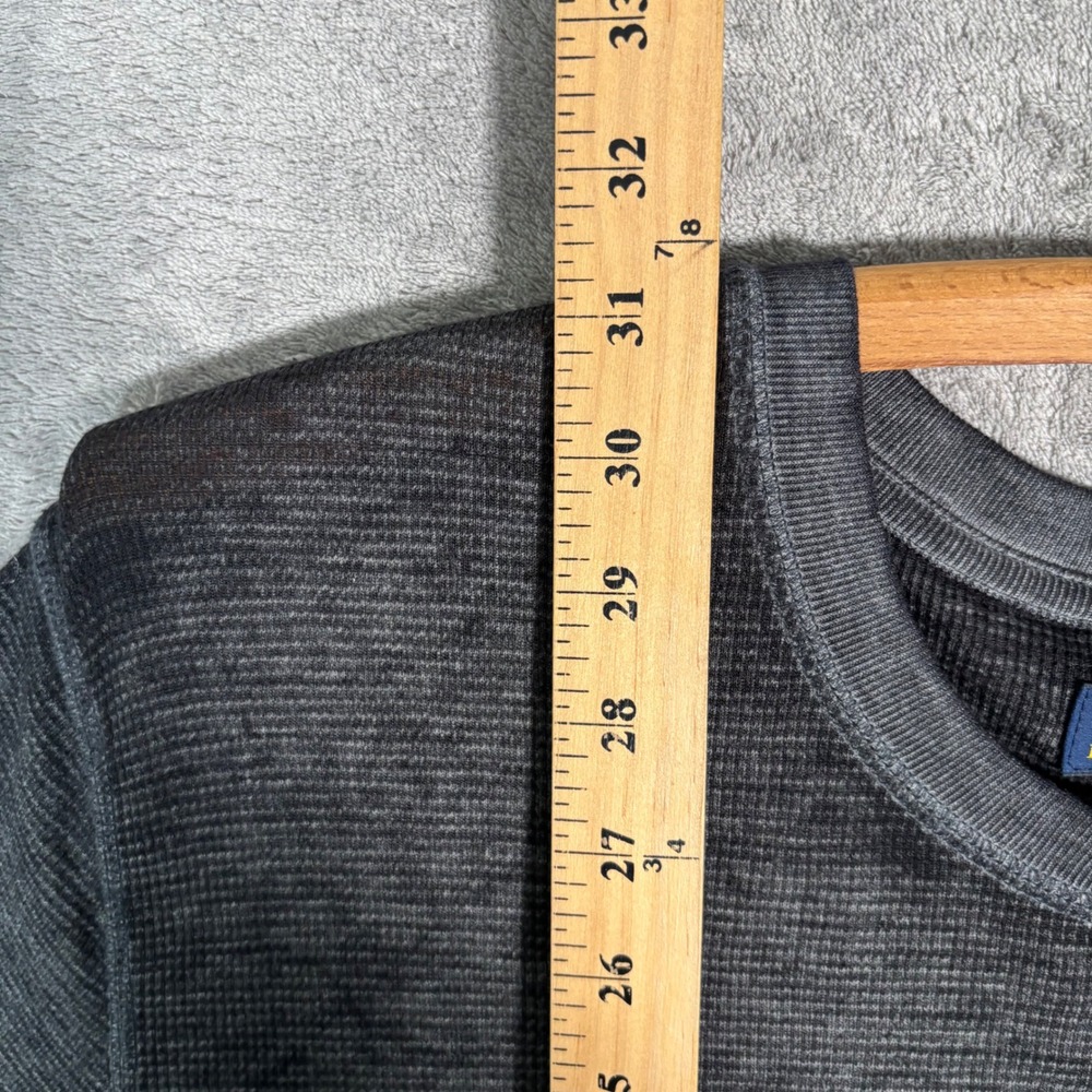 Polo Ralph Lauren Mens Large Charcoal Gray Waffle Knit Short Sleeve T-Shirt - Picture 10 of 11